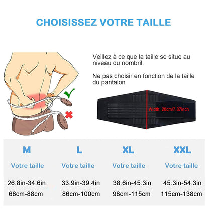 Ceinture De Soutien Lombaire Avec 6 Baleines Pour Le Soutien Lombaire Des Hommes Et Femmes – Le Bas Du Dos Pour Soulagement De La Douleur, Réglable De Soutien Pour Sciatique, Scoliose